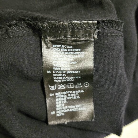 Divided H&M Fit & Flare Black Spaghetti Strap Dress High Low Hem Size 4 - Picture 3 of 4